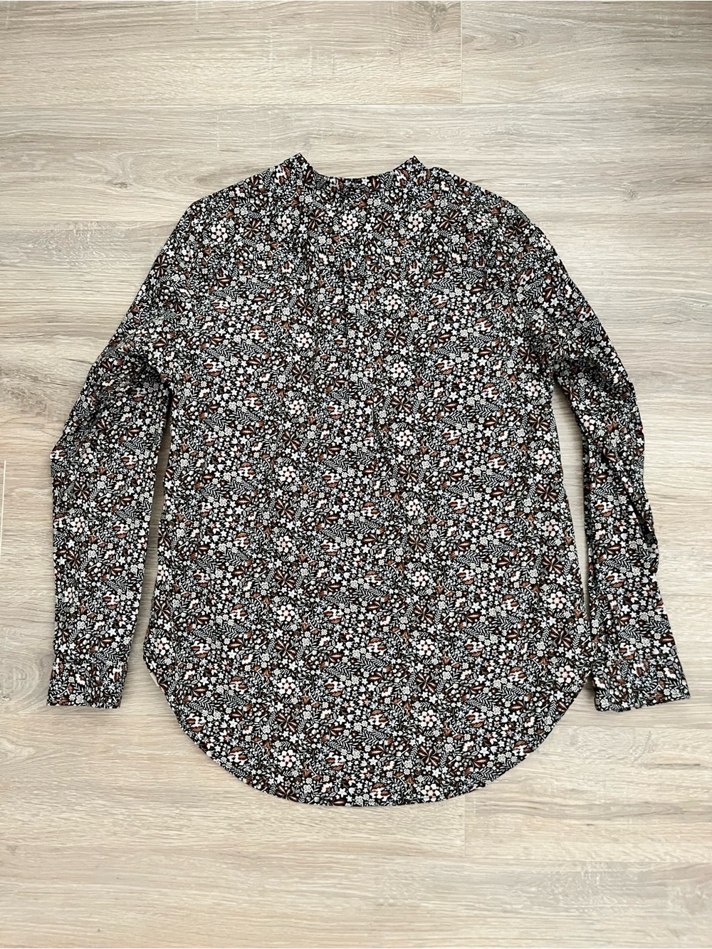 Duluth Trading Co Women's Printmaker Cotton Poplin Long Sleeve Tunic Mushroom M - Picture 7 of 7